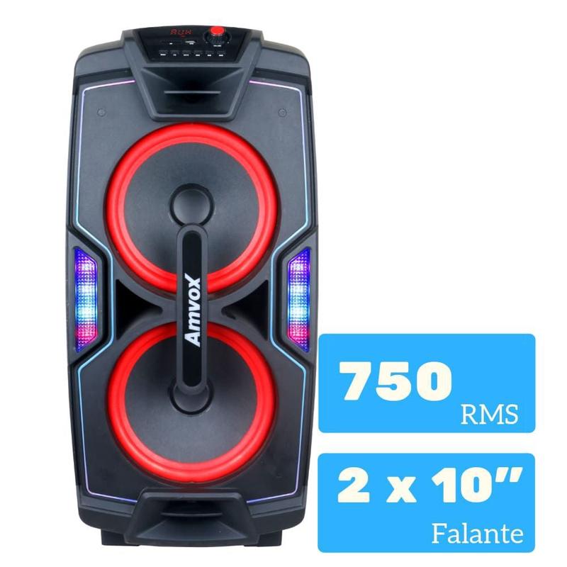 Caixa Amplificadora Amvox 750W Rms Bluetooth Usb ACA 757 X - Caixa